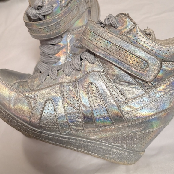 Ash Shoes - Ash Iridescent Silver High-Top Sneakers